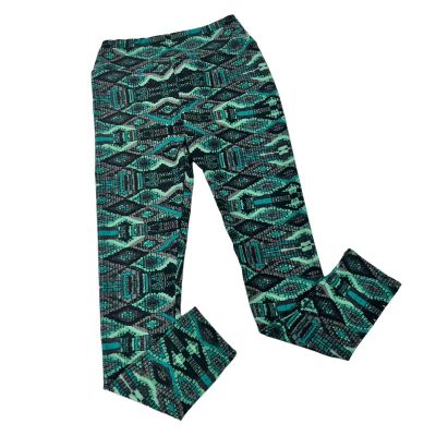 New LuLaRoe Women's Green  Snakeskin Style Leggings Size One Size