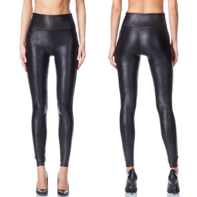 SPANX Women's Ready to Wow Faux Leather Leggings Style 2437 SIZE M