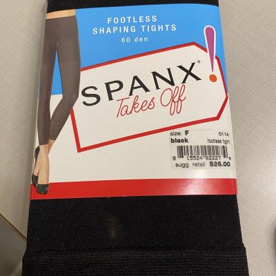 Spanx Women’s Size F Black Footless Shaping Tights $26