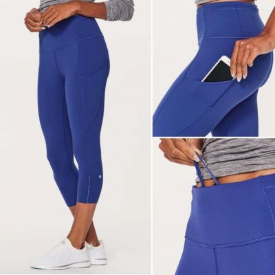 Lululemon Fast Free High-Rise Reflective Crop 19