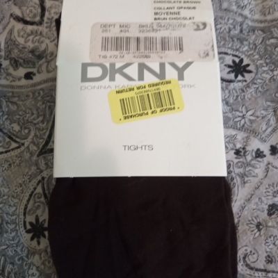 Vintage Tights DKNY Medium Chocolate Brown Opaque Coverage