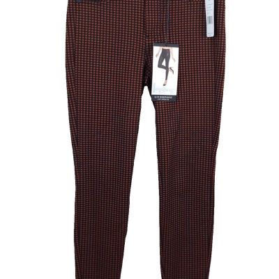 Liverpool Womens Pants Leggings Sz 4 27 Madonna Skinny Houndstooth Rust Black