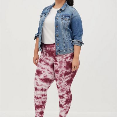 TORRID Platinum Leggings Plus Size, Purple fleece lined, tie-dye, full length