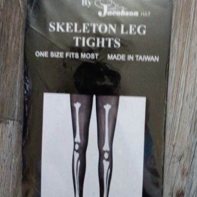 Black  Skeleton Tights Halloween Costume US - One Size