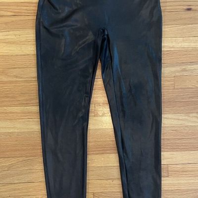 SPANX FAUX LEATHER LEGGINGS BLACK SIZE Large