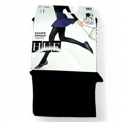 NEW HUE Shaper Opaque Tights Size 1 Black 1 Pair (100-150 lbs)