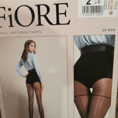 FIORE ISABELLA SUDUCTIVE BACKSEAM W/ CIRCLE 20 DENIER TIGHTS PANTYHOSE 4 SIZES