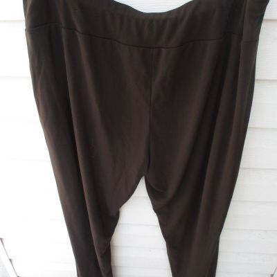 1X Women's Plus size pull on Full Length EUC Cocoa Brown Soft Polyester Spandex