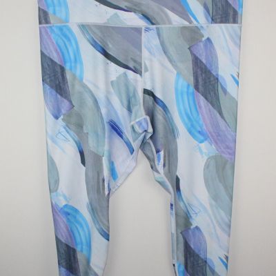 ATHLETA Women's Blue Multi Colorful Capri Leggings/Pants Plus Sz 3X Pocket