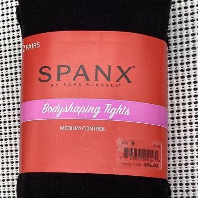 Spanx Body Shaping Tights Pantyhose Medium Control 2-Pack Solid Textured Size E