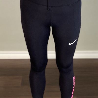 NIKE Women's DRI-FIT Leggings X-SMALL Black 24-27” Waist X 28