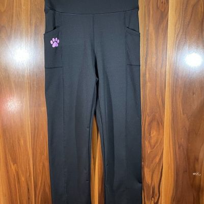 The Animal Rescue Site Pullover High Waist Fitness Exercise Leggings Black Sz M