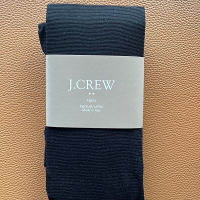 NWT J.Crew Black Striped Nylon/Spandex Tights Size Medium/Large