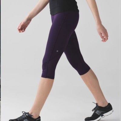 Lululemon Real Quick Crop Deep Zinfandel Purple Size 6 MSRP $88