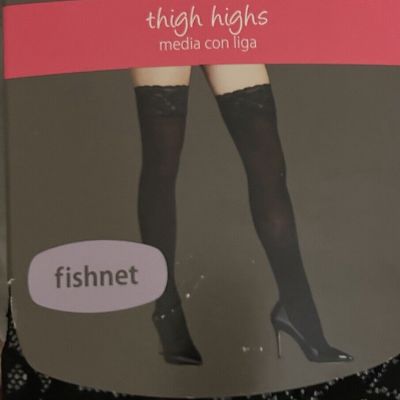 Secret Treasures Women's Fishnet Thigh High Tights Black  Regular -Normal 1 Pair