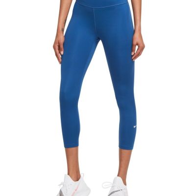 MSRP $50 Nike One Plus Size Cropped Leggings Blue Size 1X