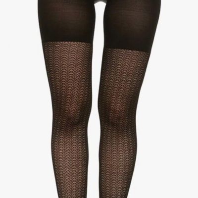 Spanx Assets Shaping Tights Textured - Size 3 Wish Bone Black Sara Blakely (227)