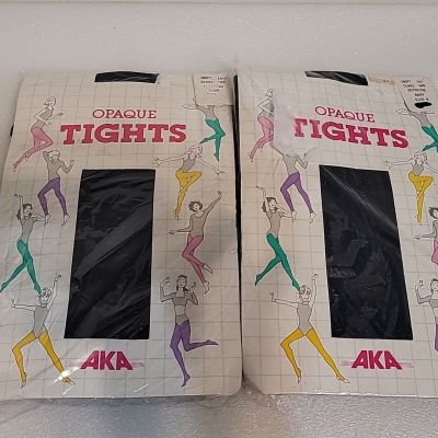 NOS Vintage Set Of 2 AKA Opaque Workout Tights Navy Size B
