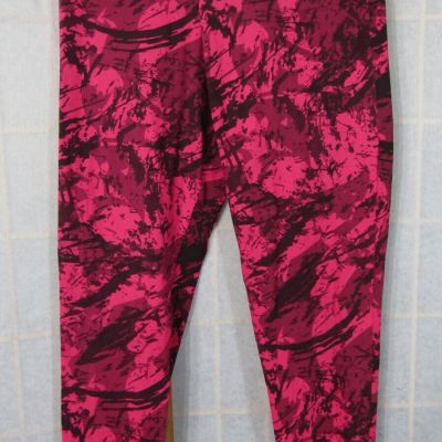 HABY Hot Pink/Black Stretch Waist Capri Yoga Leggings Workout Womans Pant XL