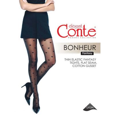 Conte Tights Bonheur Fashion Fantasy Sexy Cute Evening Hearts Pattern Pantyhose
