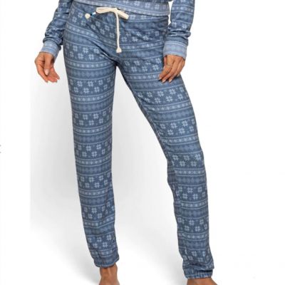 Sol Angeles women's fair isle hacci jogger in INDIGO