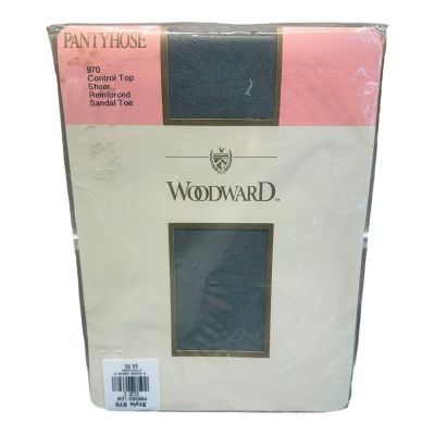 Woodward Pantyhose Control Top Sheer Reinforced Sandal Toe Size C Parched Leaf