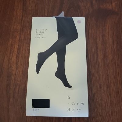 1 Pack A NEW DAY Blackout Tights 120 Denier BLACK 1X/2X B102