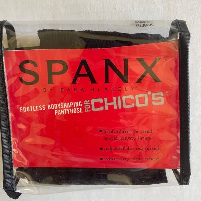 Spanx for Chico's Black Footless Bodyshaping Pantyhose Size C Medium Control