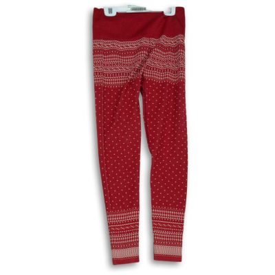 Fabletics Womens Red Beige Print Leggings Size M