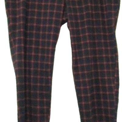 FG Navy Blue & Red Plaid Stretch Jegging Legging Ankle Pants Size XXL 20 EUC