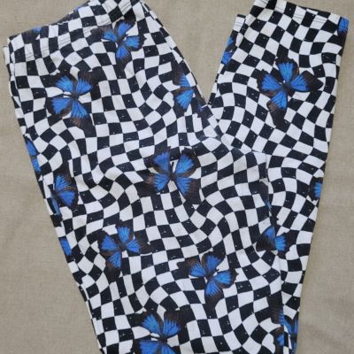 Juniors Large (11-13) Butterfly Checker Leggings