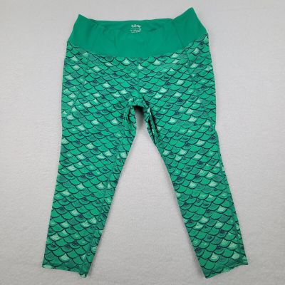 Disney Her Universe The Little Mermaid Athletic Leggings Green Scales Womens 2