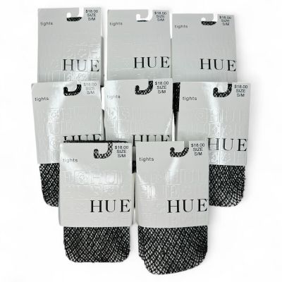 HUE Wool Boucle Loop Net Tights Size S/M Black - Wool Nylon Blend - 8 Pairs New