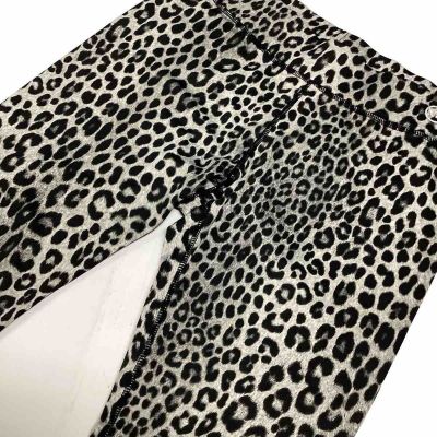 MICHAEL KORS Black Leopard Print Leggings Womens Small Stretch Animal Print