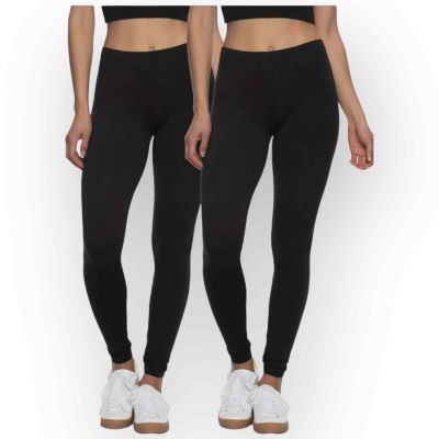 Felina Velvety Soft Leggings for Women 2-Pack - Style 2801, Black, Small 139S