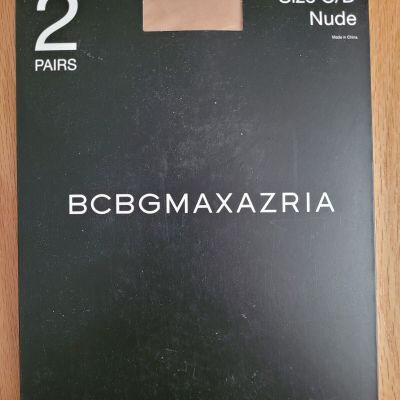 BCBG MAXAZRIA Control Top Sheer Hoosiery Nude  Size E/F, 2-pairs