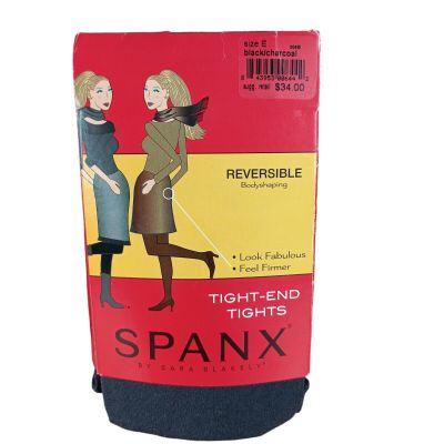 NEW Spanx Women's Reversible Body Shaping Tights Size E Black Charcoal