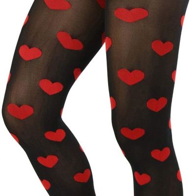 Women’s Valentine's Day Opaque Pantyhose Sheer Heart Love Pattern Tights