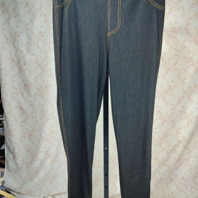 Shosho Denim Look Black Jegging, Size 1X/2X