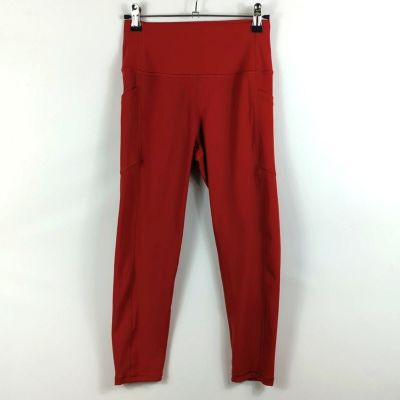 Zyia Active High Rise Brick Red Cropped capri Leggings Size 4 Athletic Workout