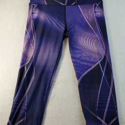 Fabletics Leggings Womens Size Large Purple Tie Dye Logo Pull On Elastic Waist