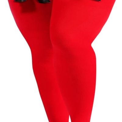 Moon Wood 3 Pairs Women Plus Size Bow Thigh Highs Stockings Opaque Over the Knee