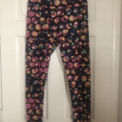 Lularoe Womens Floral Leggings Size TC Tall And Curvy