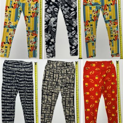 LuLaRoe Leggings - One Size - 6 pairs - The Incredibles theme USED good cond.