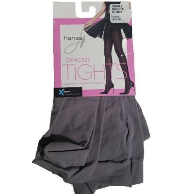 Hanes Opaque  Gray Tights Pantyhose Control Top High Waist X-Temp Small HFT012