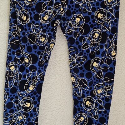 LuLaRoe Disney Leggings Pants Womens Size Tall & Curvy Sueded Minnie Mouse NWOT