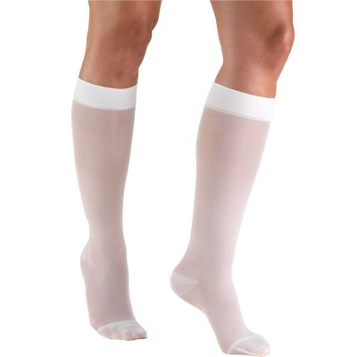Truform Women's Stockings Knee High Sheer: 15-20 mmHg L WHITE (1773WH-L)