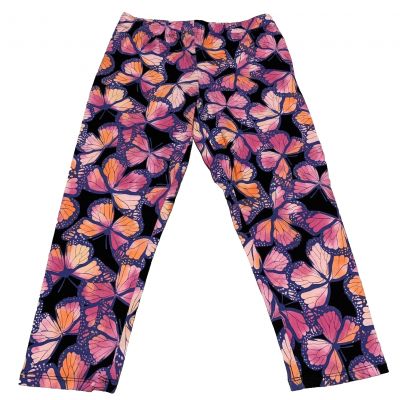 NEW No Boundaries Multicolor Neon Butterflies Capri Leggings Jr Women's SM 3-5