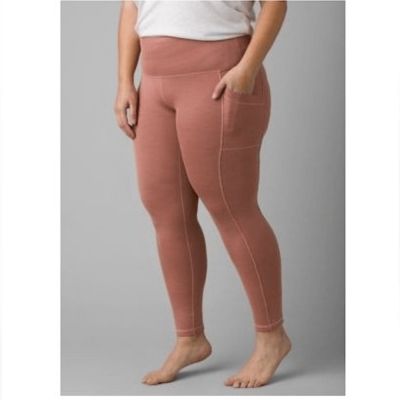 NWT PRANA Women’s Rose Pink Becksa Heather Cloud Ankle Leggings Pocket- Size 2XL