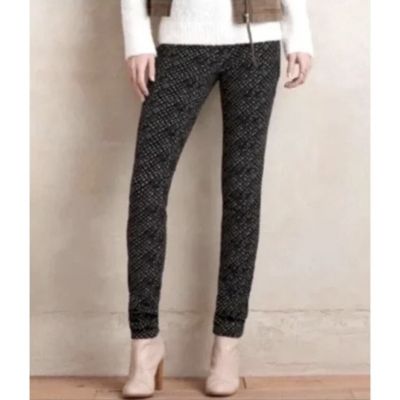 Anthropologie's PILCRO Women's Printed Corduroy Leggings Black/Cream Size 32